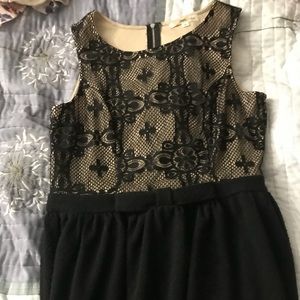 Black and Cream bowed dress